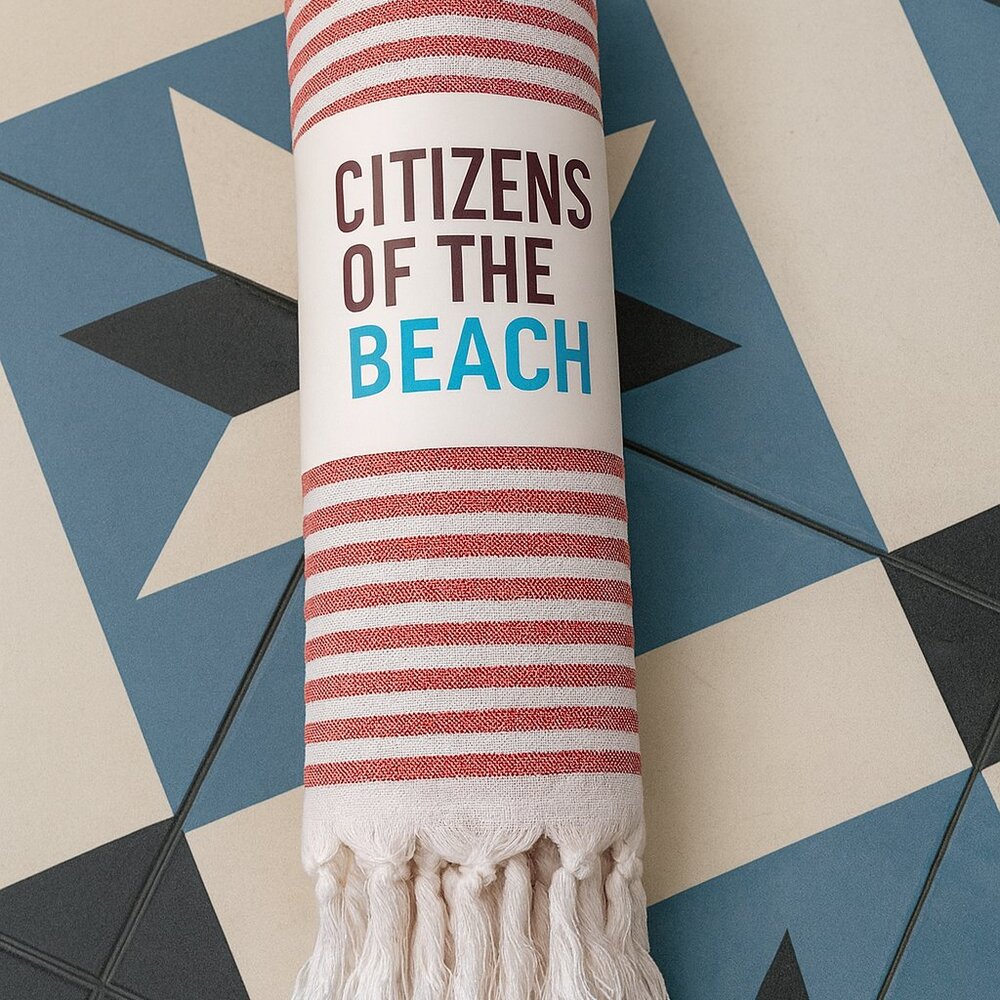 Red 100% Turkish Cotton Beach Bath Towels - Citizens of the Beach Collection